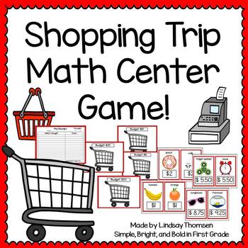 Preview of Shopping Trip Math Center Game