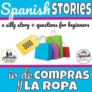 Preview of Shopping & Clothing in Spanish reading comprehension, sizes, tallas, adjectives