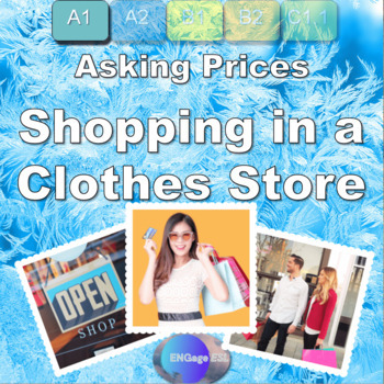 Preview of Shopping in a Clothes Store: Complete ESL Lesson for Beginners (A1 level)