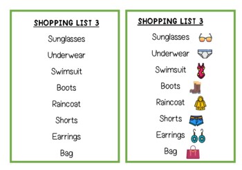 Shopping Games - Shopping List