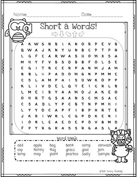 Preview of Short ă Words! A Fun Phonics Building Word Search *Growing BUNDLE*