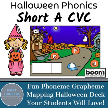 Short A CVC Words Halloween Activities Boom Cards | Fall Phonics Games