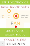 Short A CVC Google Slides flashcard w/ sound cues & word l