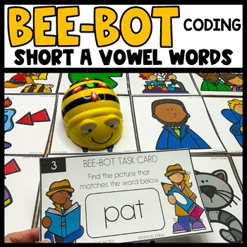 Preview of Bee Bot Printables Short A Vowel CVC Words Coding Games BeeBot Coding Mat
