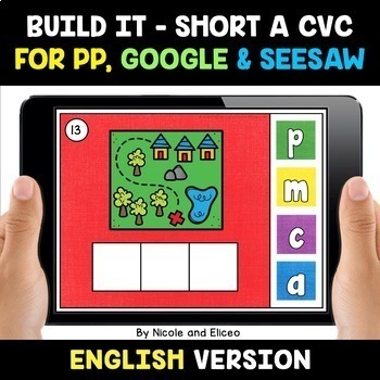 Preview of Digital Short A CVC Word Building Word Work Activity for Google and Seesaw