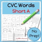 Short A CVC Worksheets and Activities: For all abilities: 