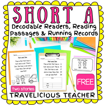 Preview of FREE Short A Decodable Reader Book, Reading Passage, Running Record & Activities