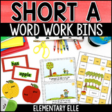 Short A Phonics Centers | Differentiated Word Work Bins