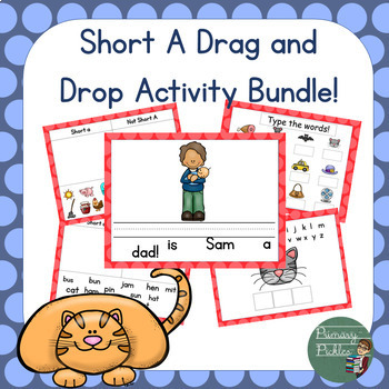 Preview of Short Vowel A Drag and Drop Digital Task Cards