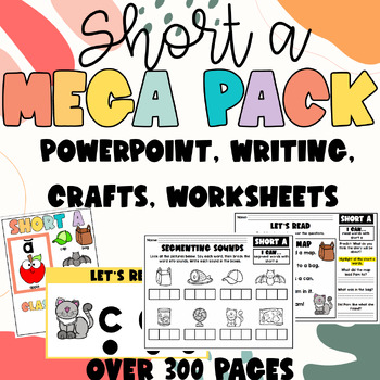 Preview of Short A MEGA Pack | Teaching PowerPoint | Worksheets | Crafts + Bulletin Board