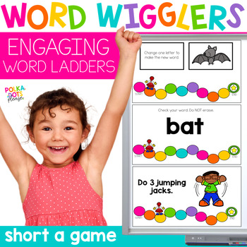 Preview of FREE Short A Game | CVC Word Ladders | Word Wigglers Movement Activity