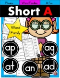 Short A Phonics Practice Printables for Word Families (at, an, ap, ag, ad)