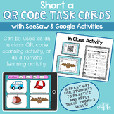Short A QR Code Task Cards with Distance Learning Option (