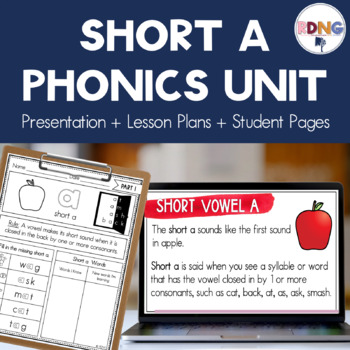 Preview of Short A Vowel Sound Phonics Unit Lesson Plans and Activities