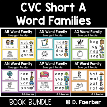 Preview of CVC Short A Word Family Book Bundle - 6 Easy Readers for Short A Word Families