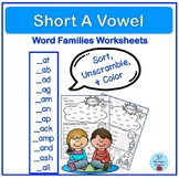Short A Word Families Worksheets