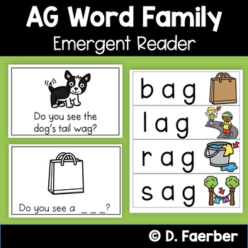 Preview of CVC Short A Word Family Book - AG Words Emergent Reader