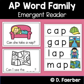 Preview of CVC Short A Word Family Book - AP Words Emergent Reader