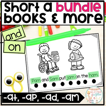 Preview of Short A Word Family Books (-at, -ad, -am, -ap) - Sight Word Cards, Word Work