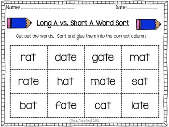 Vowels: Long A Vs. Short A Word Sorts by Joya Crawford | TpT