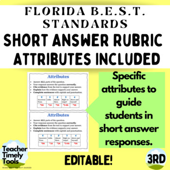 Preview of Short Answer Rubric with Attributes Included