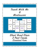 Short Bead Stair: 3 Part Cards (Standard Form)