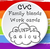 Short CVC Blends Work Cards (BUNDLE)(Black and White)