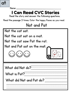 Short CVC Stories by Education Bug | TPT