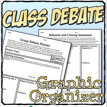 Preview of Class Debate Graphic Organizer Activity: Debate Planning Template