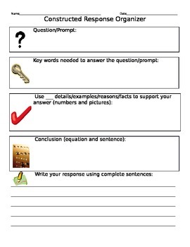 Preview of Short Constructed Response Organizer