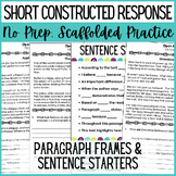 Short Constructed Response Practice - Passages & Questions
