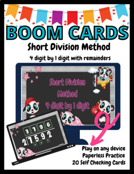 Preview of Short Division BOOM Cards -4 digit by 1 digit
