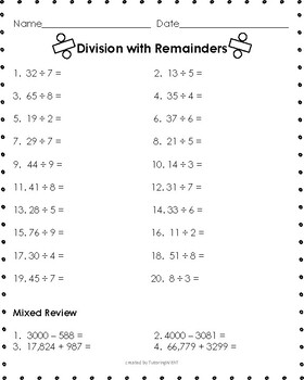 short division with remainders by newdaylearn tpt