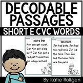 Short E CVC Decodable Passages for Kindergarten - Science 