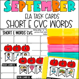 Short E CVC Decode & Read Task Card Activity September Centers