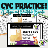 Short E CVC Digital + Printable Roll, Click, & Read Words/