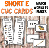 Short E CVC Printables: Cards and Word List in 2 colors
