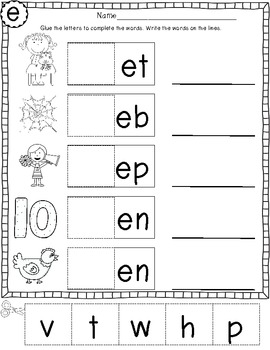 short e cvc words freebie by jessica littlest scholars tpt