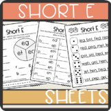 Short E CVC words Worksheets- Spinner, Roll and Read, Prac