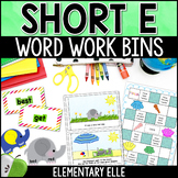 Short E Differentiated Word Work Bins
