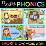 Short E Digital Phonics Activities CVC | Google Slides, Po