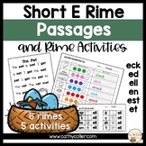 Short E Vowel Passages and Rime Activities | Onset & Rime 