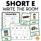 Short E Write the Room CVC Words Phonics Cards Short E Wor