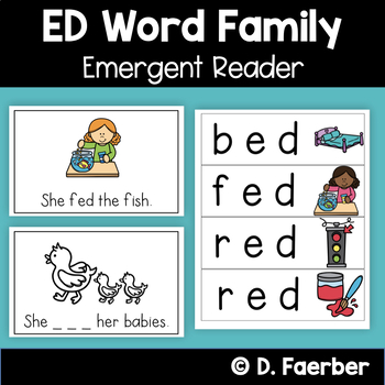 Preview of CVC Short E - ED Word Family Book - ED Words Emergent Reader