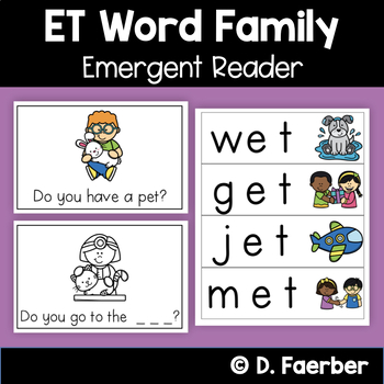 Preview of CVC Short E - ET Word Family Book - ET Words Emergent Readers