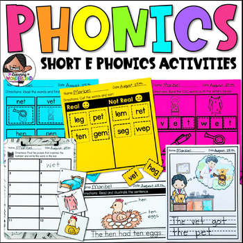 Short E Worksheets and Activities - CVC Phonics Activities | TPT