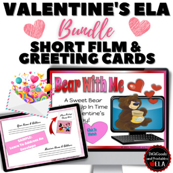 Preview of Short Film & Virtual Valentines Day Greeting Cards Letter Writing Activity