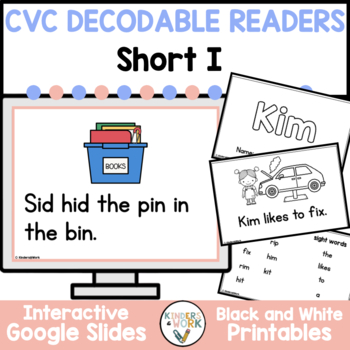 Preview of Short I CVC Decodable + Sight Word Books | Emergent Readers