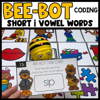 Preview of Bee Bot Printables Short Vowel i Words CVC Words with Pictures & Short I Blends