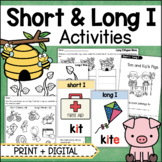 Short I Long I Vowels Phonics Worksheets CVC CVCe Decoding